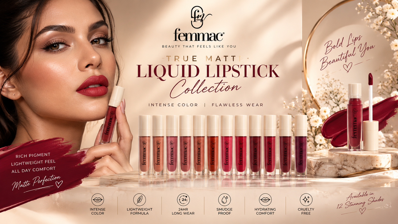 Femmac true matte lipstick collection